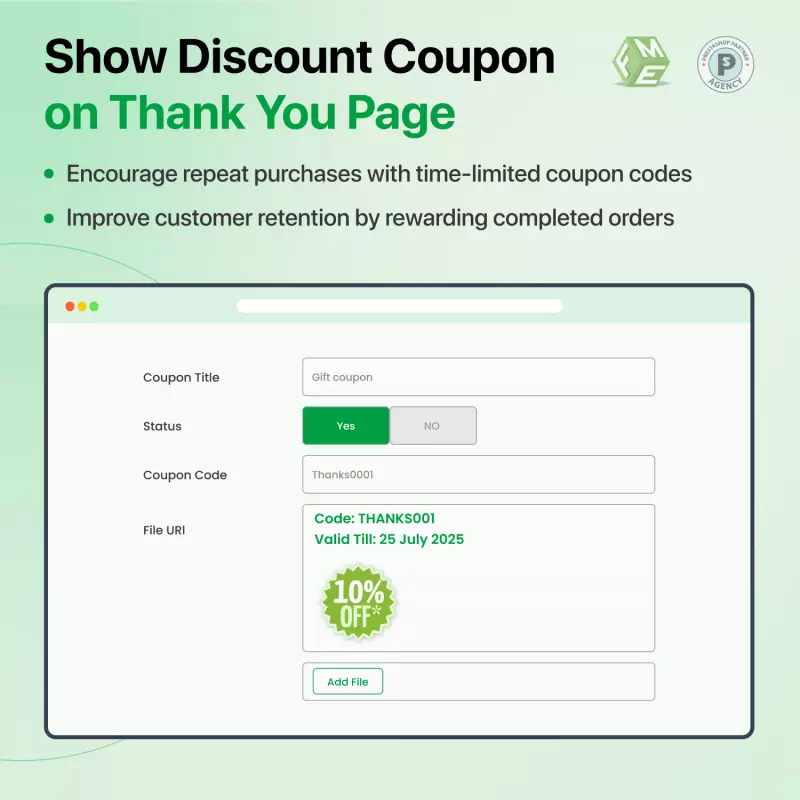 Interaktywna Strona Podziękowania Prestashop