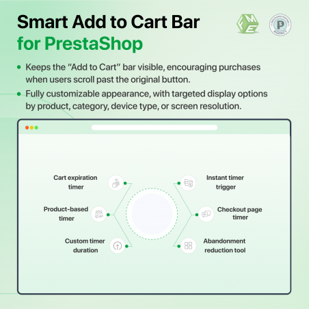 Prestashop Add to Cart Bar Module Features