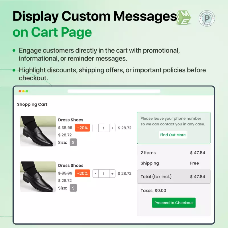 Mensajes Personalizados Carrito & Pago Prestashop