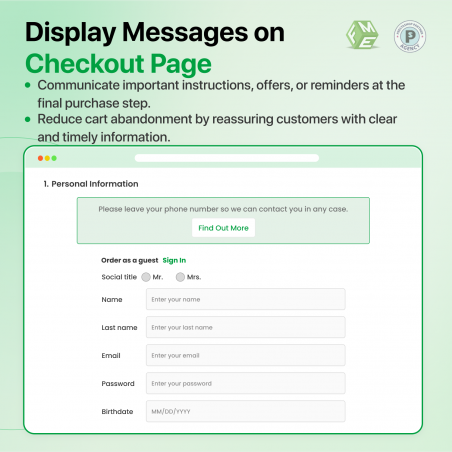 Prestashop Custom Cart and Checkout Messages