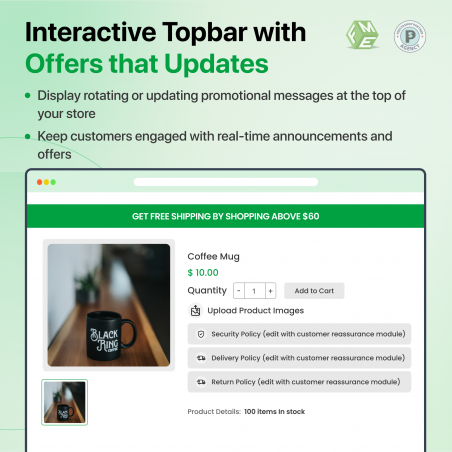 Header Topbar with offers