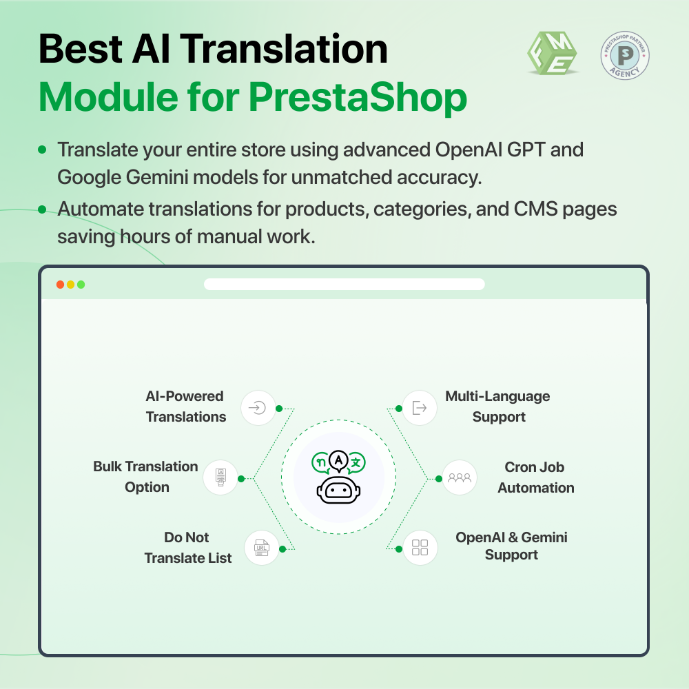 PrestaShop AI Translation Module - ChatGPT | Gemini