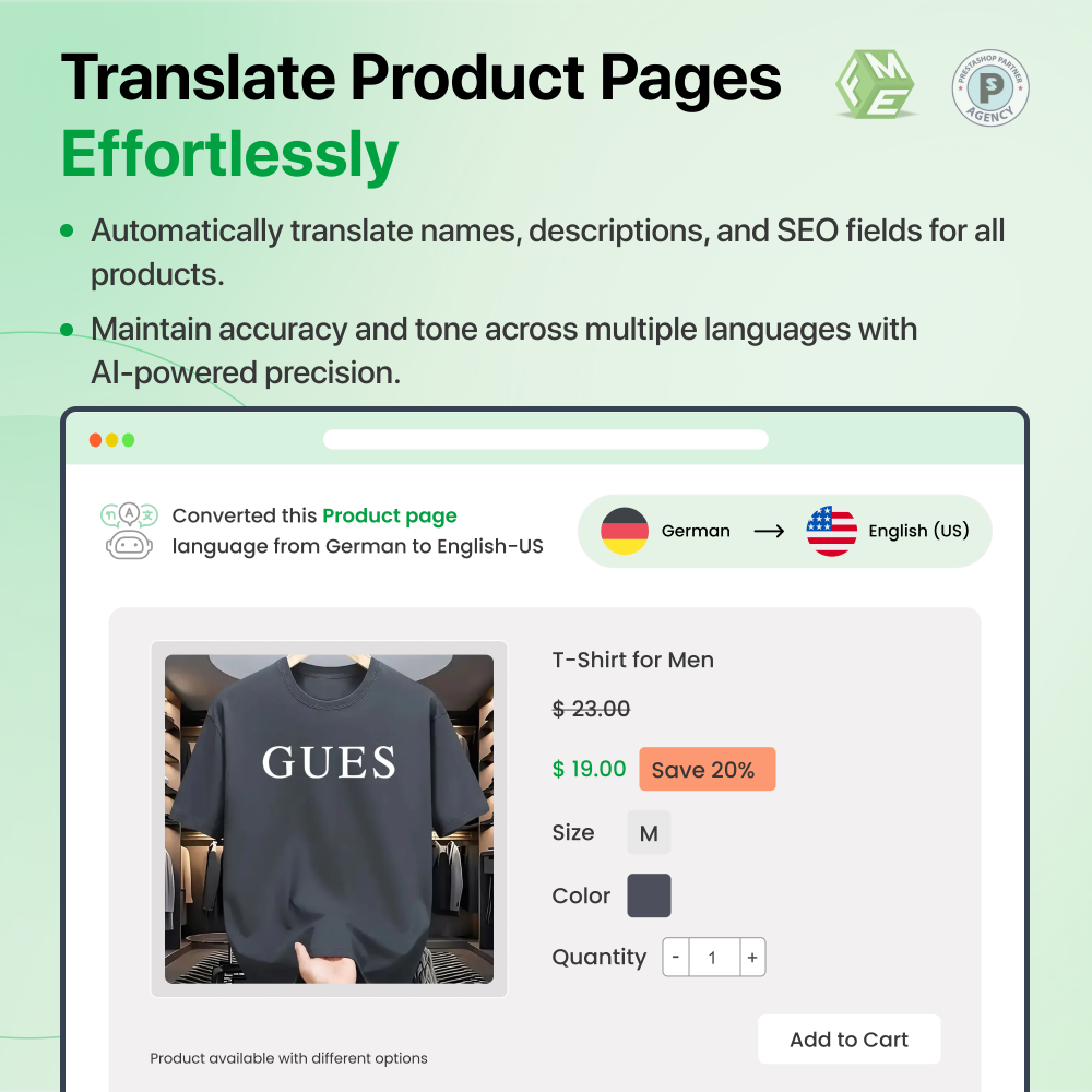 PrestaShop AI Translation Module - ChatGPT | Gemini