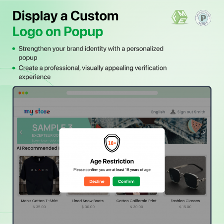 Show logo on popup