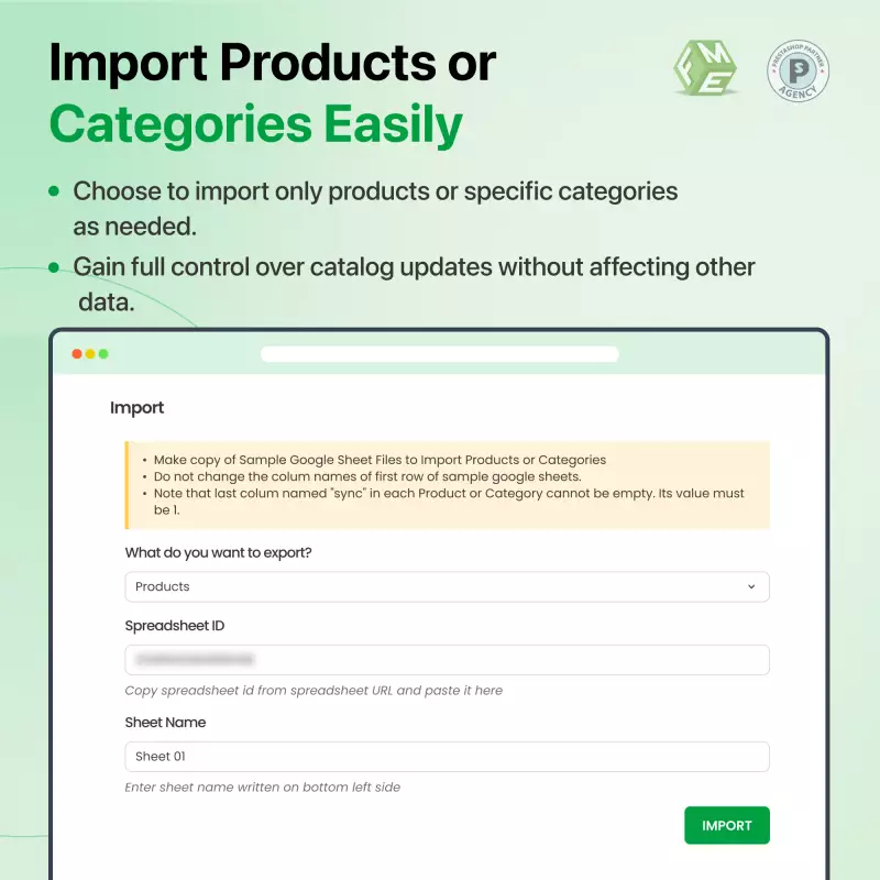Import Products and Categories