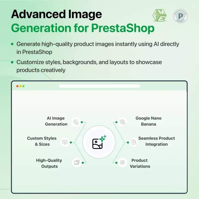 Modulo Generatore di Immagini AI di PrestaShop | Google Gemini Nano Banana