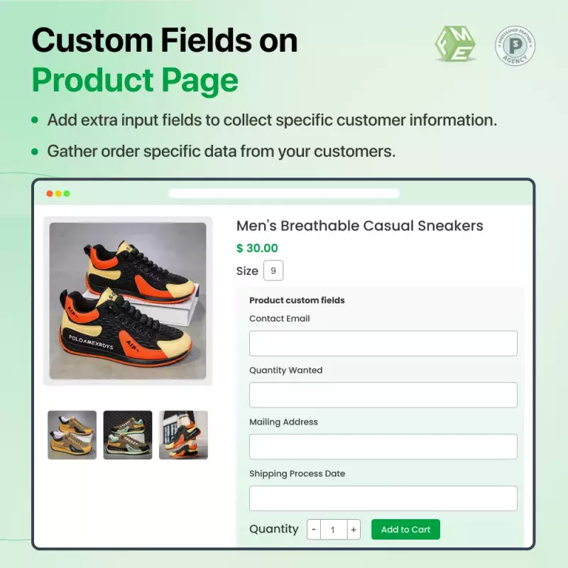 Moduł Pola Niestandardowe - Prestashop