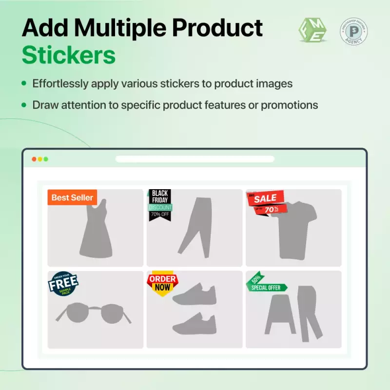 Suite PrestaShop Visibility & Mobility – Ensemble « Étiquettes de produits » + application mobile