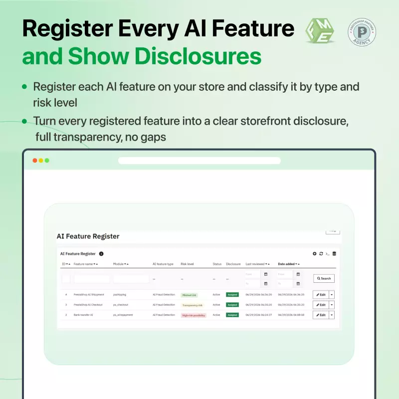 PrestaShop AI Compliance Manager | Module de transparence IA