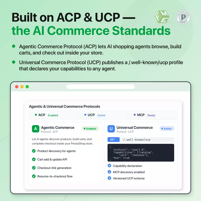 PrestaShop AI Readiness: Module voor Agentische Commerce | AI-feeds, ACP & UCP