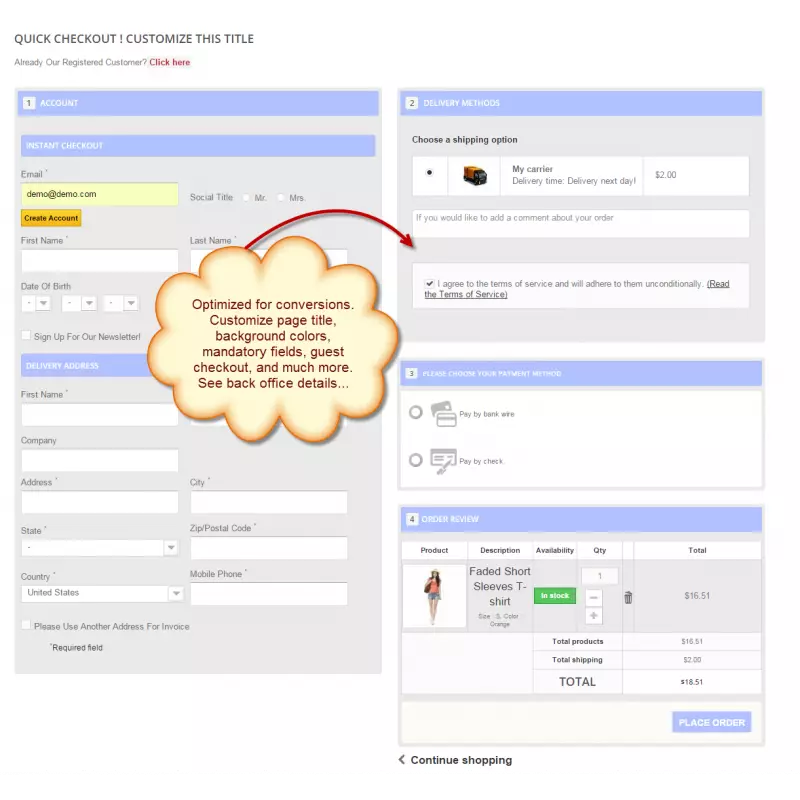 One Step Checkout