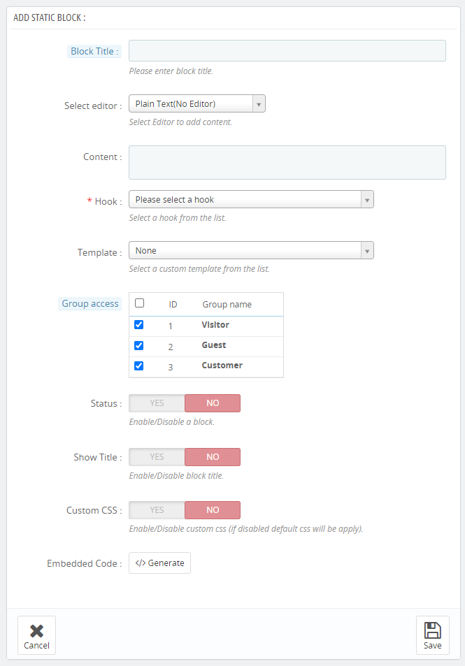 PrestaShop HTML-Blockmodul