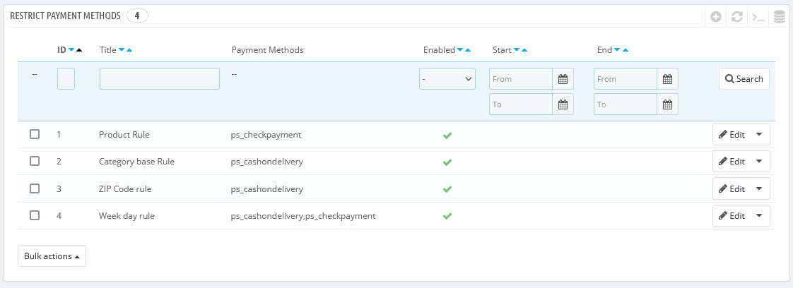 Restrict Payment Method Module Prestashop