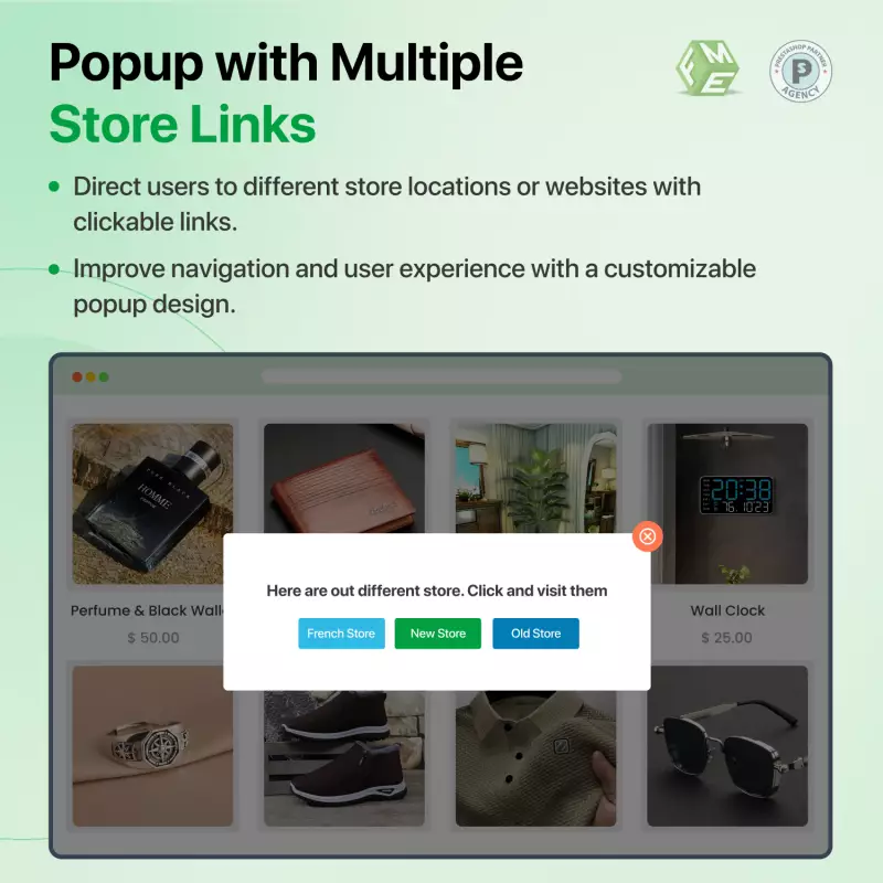 Popup with Multiple Store Links