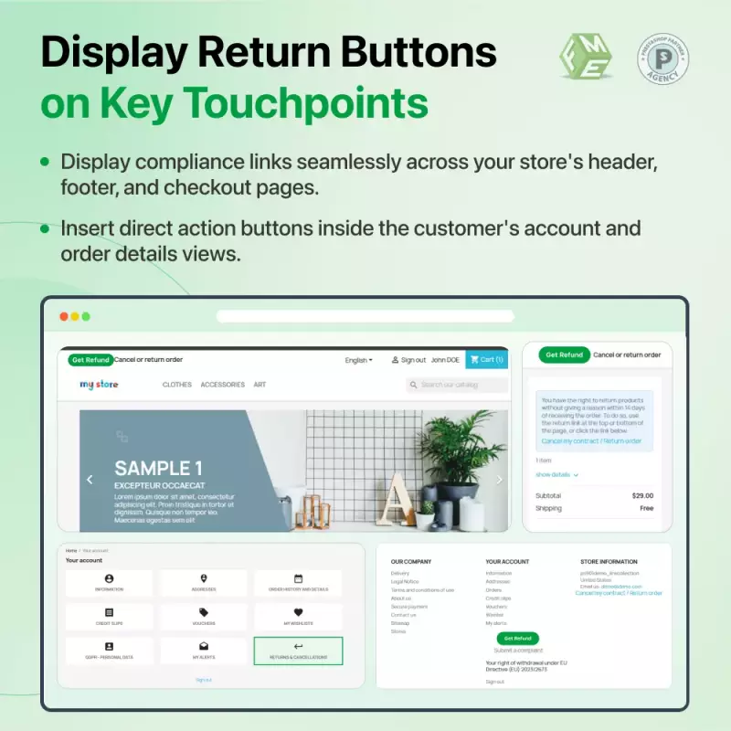 Display Return Buttons on Key Touchpoints